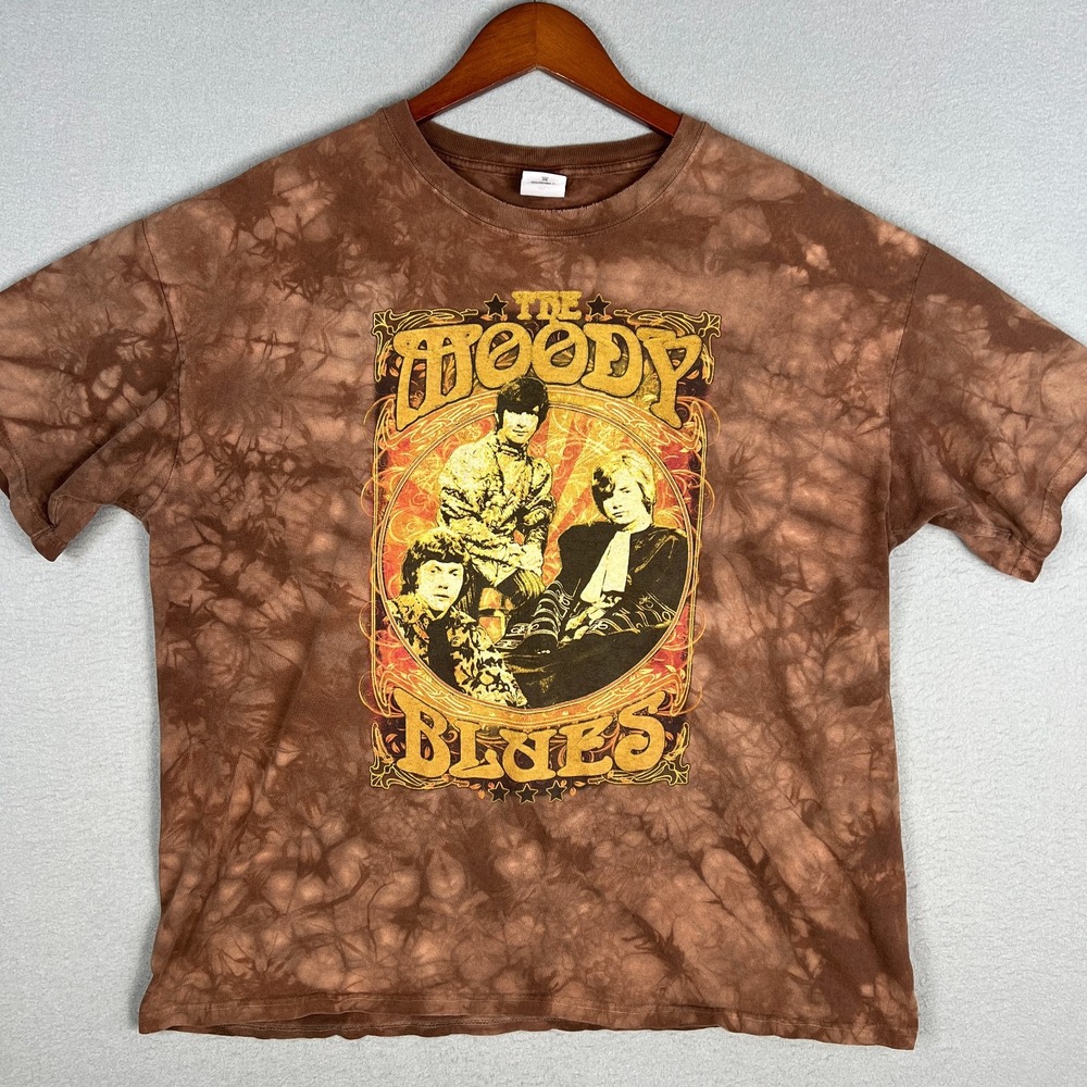 VTG The Moody Blues T Shirt Mens XL Tie Dye Retro Graphic Prog Rock 2000s Y2K